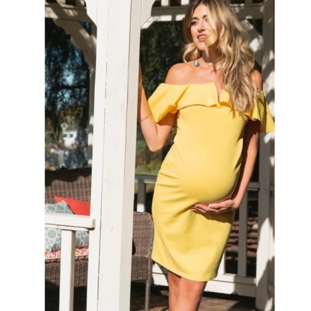 New*PinkBlush off the shoulder ruffle cocktail dress